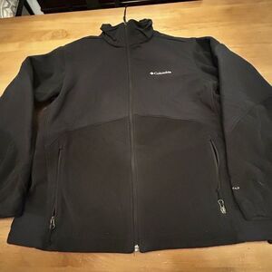 COLUMBIA Jacket Mens XL Interchange Omni-Shield Soft Shell Fleece Lined Black